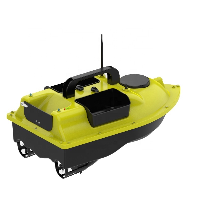 Bright Yellow Two Motors Large Fairing Bait Boat Hull Cruise Control Fishing Bait Boats F22-BB1800