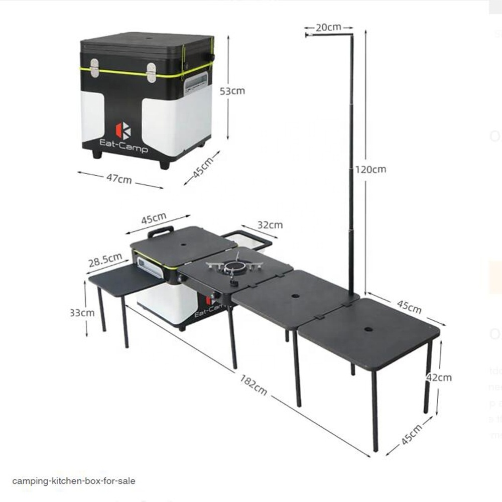 Portable for Camping Kitchen for Outdoor Activities, Travel Picnic  Barbecue Stove Vehicle Equipment Box Cookware Set