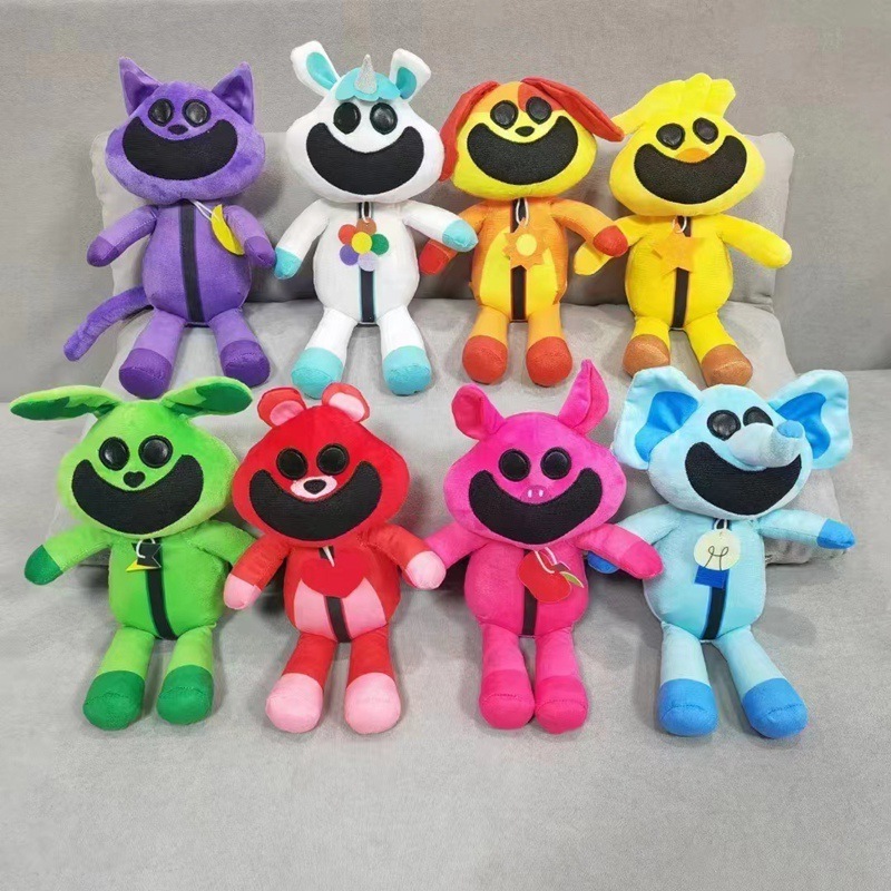 Hot selling Eco-Friendly Cotton Plush Dolls Smiling Critters Horror Animal Cartoon Anime Rabbit Cat Dog Bear Stuffed Toys Kids