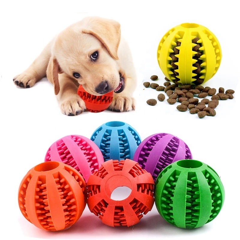 Interactive Tough Rubber Dog Treat Toy Bite Resistant Chew Toys Tooth Cleaning Food Leakage Feeder for Cats Made Pet Material