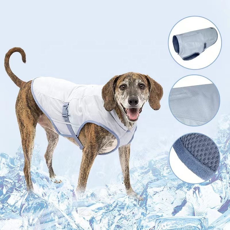 Luxury Adjustable Evaporation Breathable Mesh Reflective cooling dog calming sports Dog Ice Cooling Vest Harness Cooler