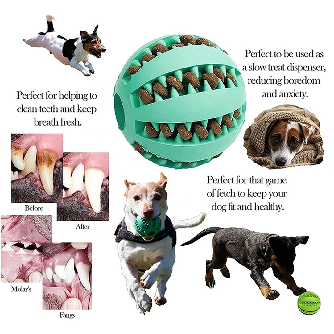 Interactive Tough Rubber Dog Treat Toy Bite Resistant Chew Toys Tooth Cleaning Food Leakage Feeder for Cats Made Pet Material