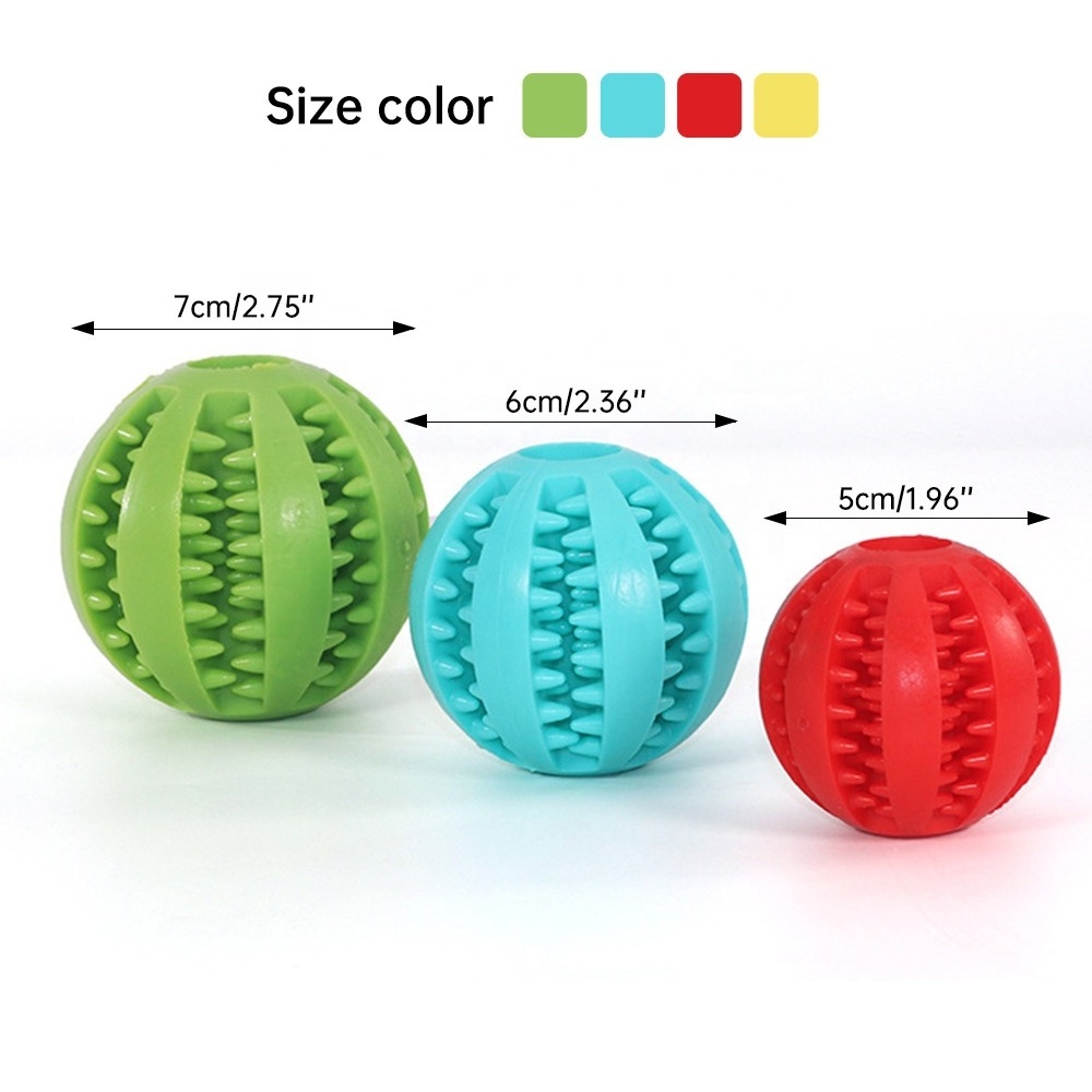 Pet Dog Toy Interactive Durable Soft Rubber Balls for Small Large Dogs Puppy Cat Chew Toys Tooth Cleaning Dog Food Ball