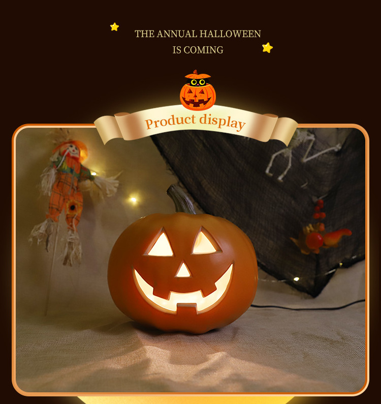 animated halloween decoration halloween light PP material pumpkin large wholesale artificial pumpkins