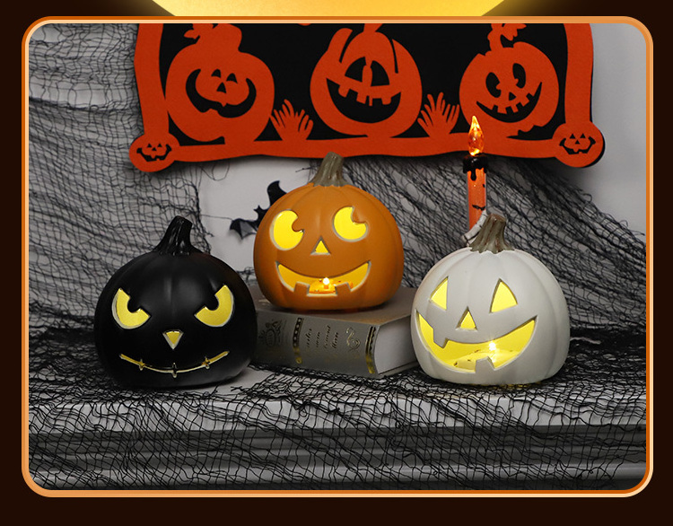 animated halloween decoration halloween light PP material pumpkin large wholesale artificial pumpkins