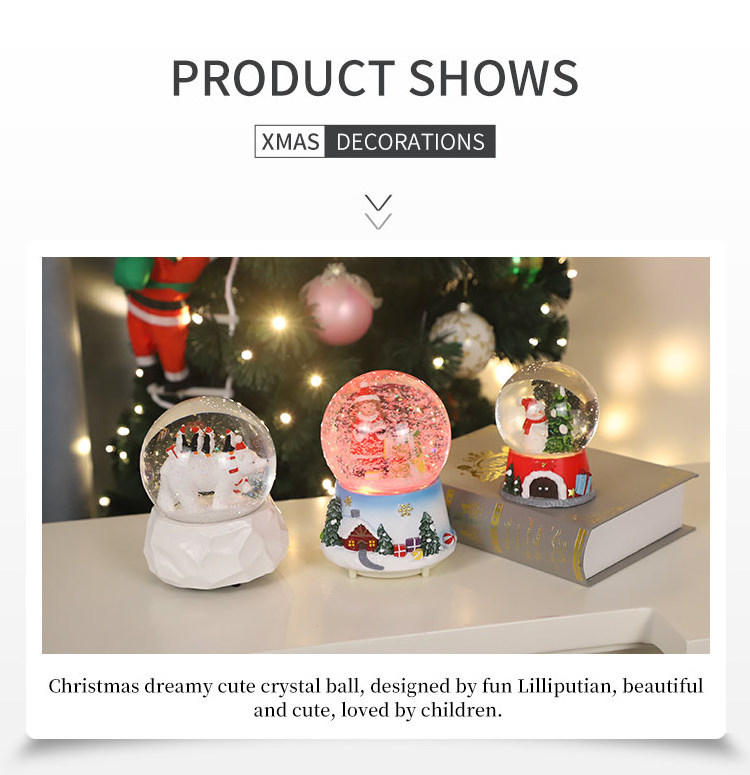 Wedding favors Christmas decoration glass crafts artificial snow globe with battery for sale