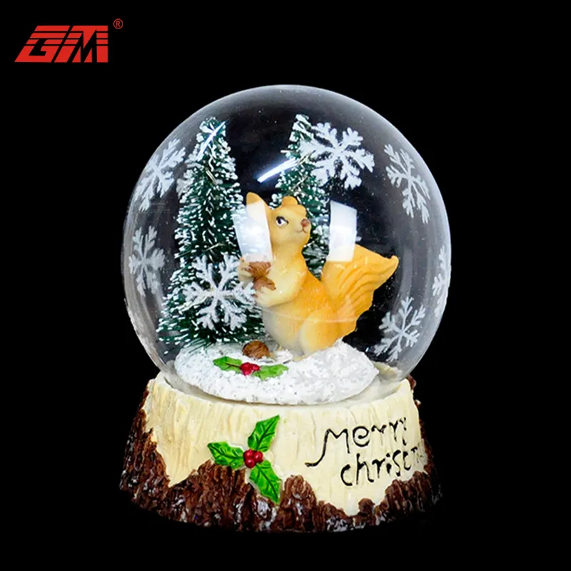 Wedding favors Christmas decoration glass crafts artificial snow globe with battery for sale