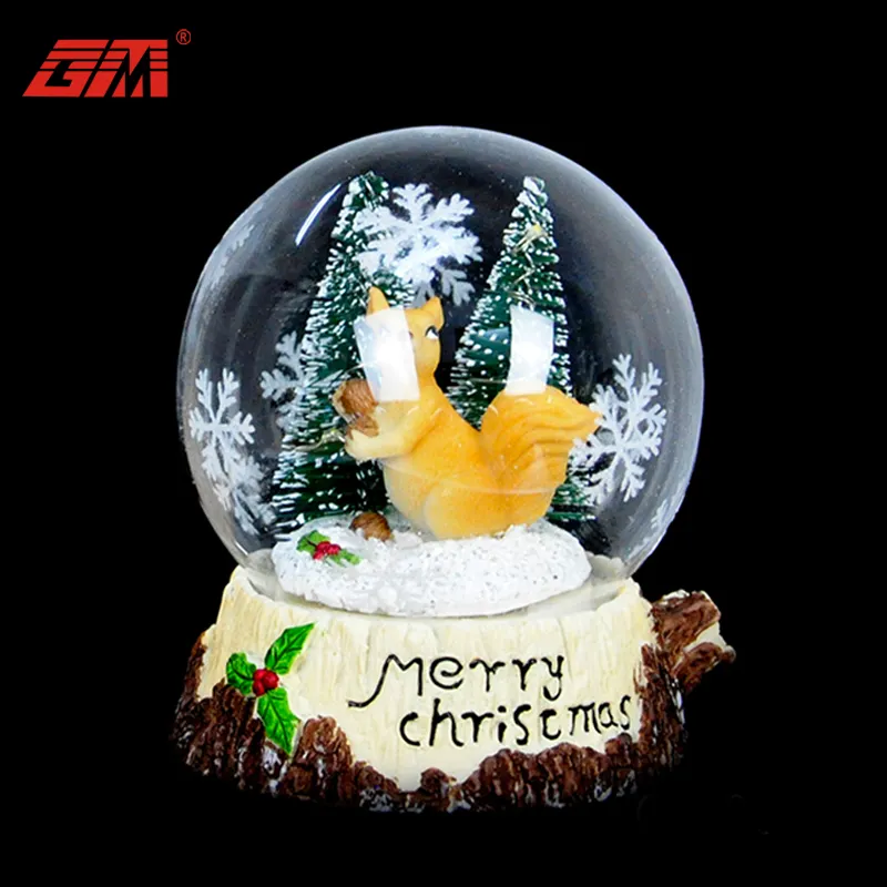 Wedding favors Christmas decoration glass crafts artificial snow globe with battery for sale