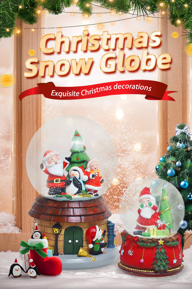 Christmas gift glass decoration glass crafts artificial snow globe with battery for sale