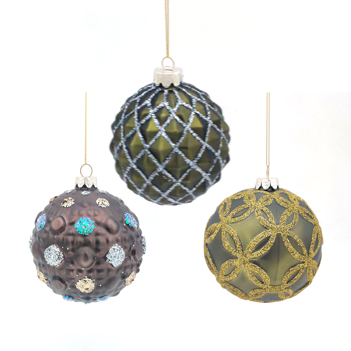 DIY 8cm luxury glass ball christmas ornaments crafts for Christmas tree decoration made of glass