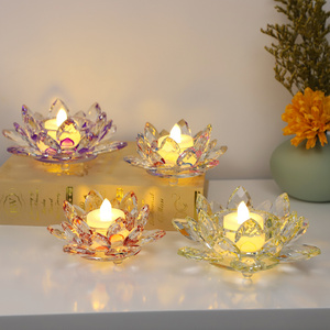 decorative candle holders led battery candles lotus tea light candle holder crystal for home decorations dining table