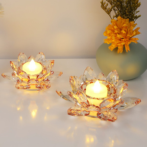 modern flower shape candle holders candlestick holder crystal chandeliers candle holder weeding decor