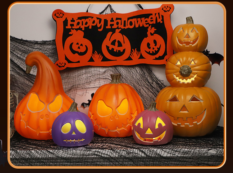 animated halloween decoration halloween light PP material pumpkin large wholesale artificial pumpkins