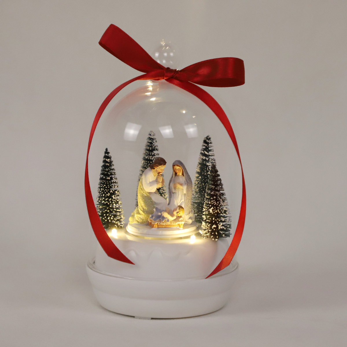 high quality glass christmas musical revolving ball ornament christmas glass flat ornament illuminated decorations