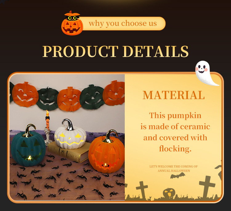 Wholesale Party Decor Foam Pumpkins Home Decoration Artificial Craft Halloween Ceramic Pumpkin