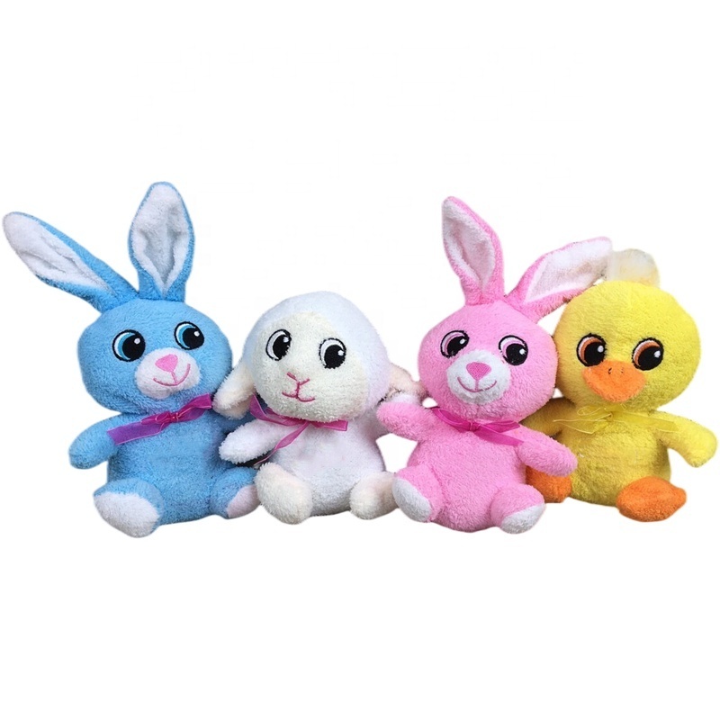 Custom plush rabbit toy wholesale cute bunny lamb duck for easter