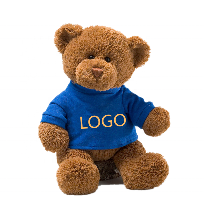 free sample custom blank personalized logo fluffy teddy bear shirt bulk soft plush stuffed animal soft teddy bear with T shirt