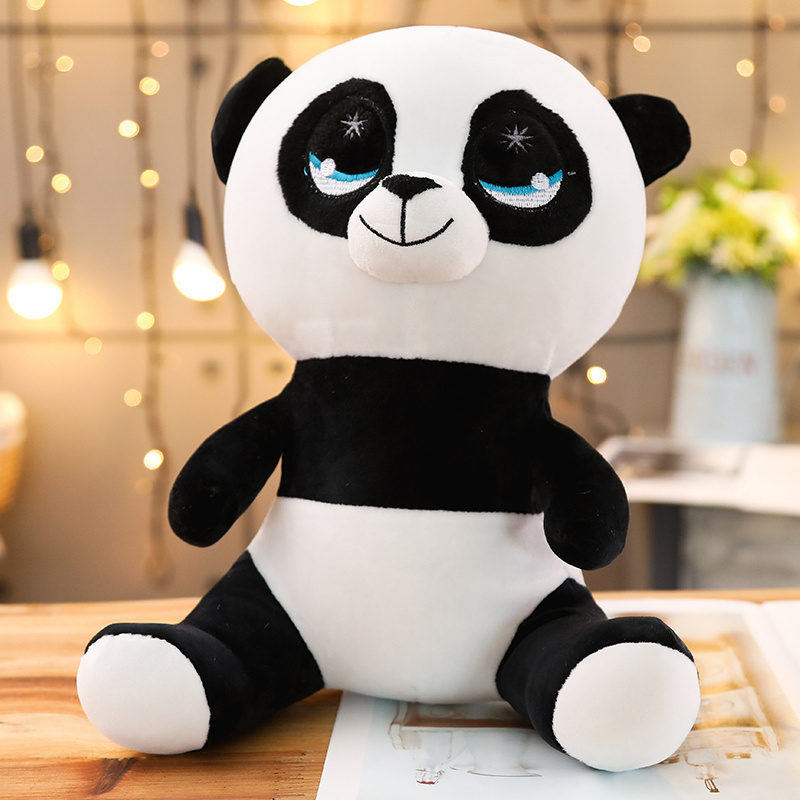 Factory direct sale animal custom plush stuffed panda bear educational sitting soft panda toy for wholesale kids' gifts