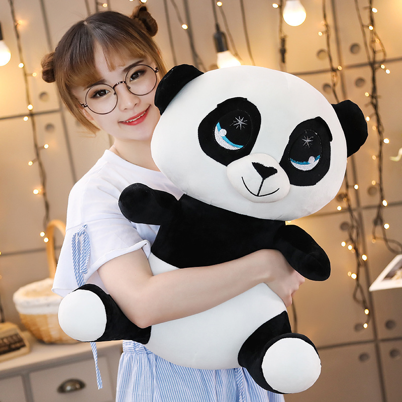 Factory direct sale animal custom plush stuffed panda bear educational sitting soft panda toy for wholesale kids' gifts