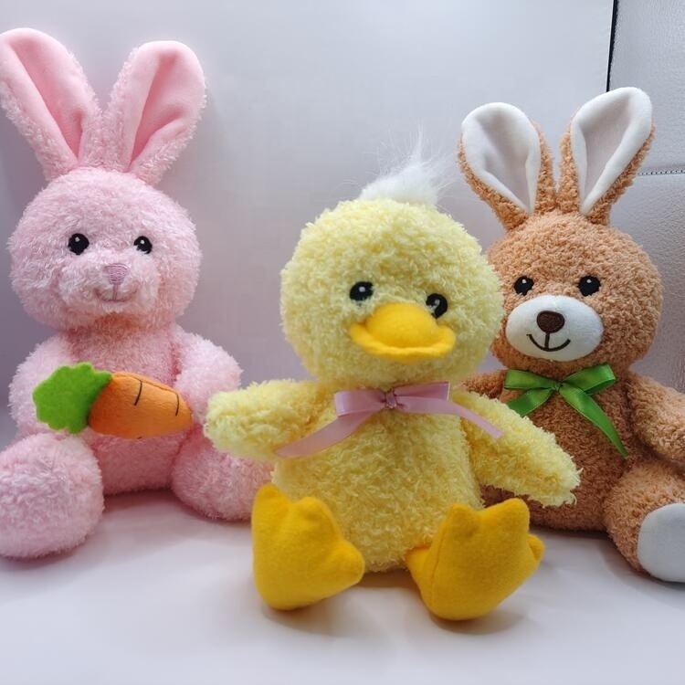 Custom plush rabbit toy wholesale cute bunny lamb duck for easter