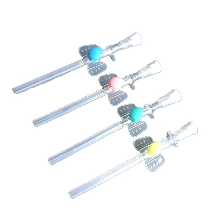 Butterfly medicated indwelling needle IV cannula with injection port  I.V. Catheter