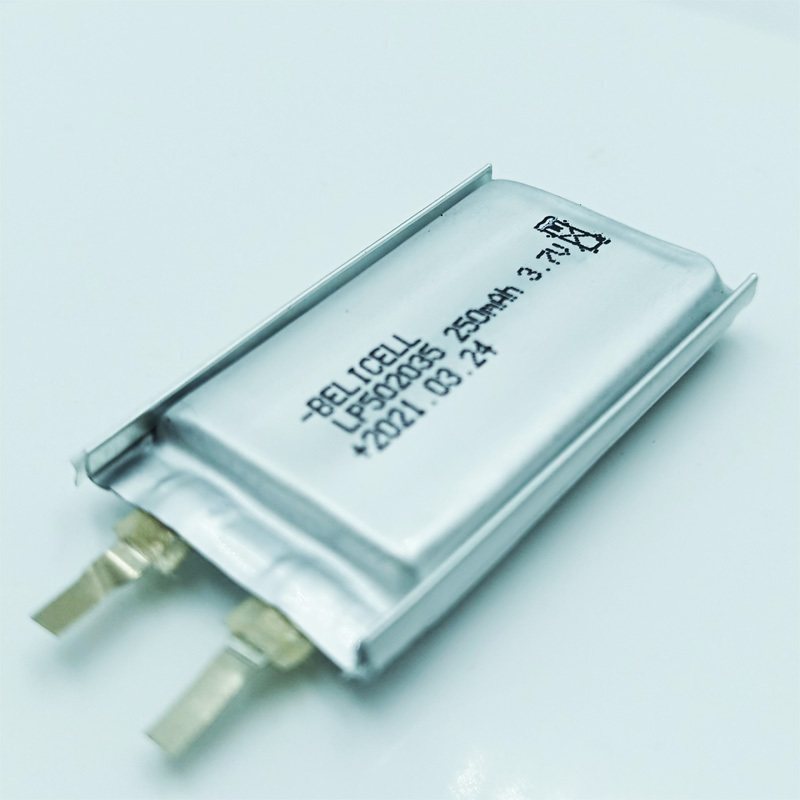 Wearable Devices Custom Rechargeable Lipo 502035 250mAh 3.7V Lithium Polymer Battery