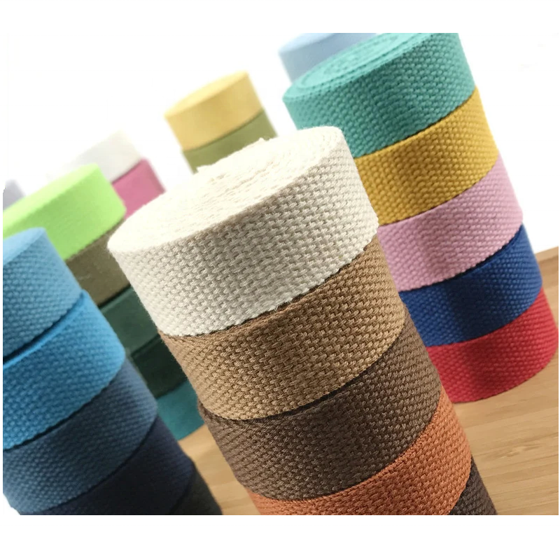 2cm/2.5cm/3.2cm/3.8cm/5cm 2 Inch Cotton Webbing Heavy Duty Bag handles, bag strap for Belts bag Upholstery Webbing