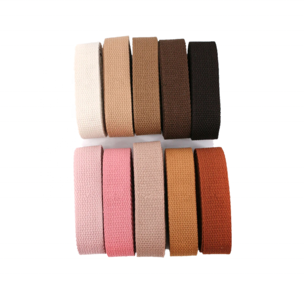 2cm/2.5cm/3.2cm/3.8cm/5cm 2 Inch Cotton Webbing Heavy Duty Bag handles, bag strap for Belts bag Upholstery Webbing