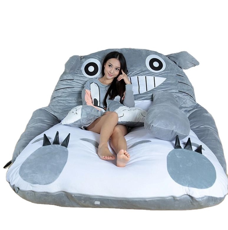 wholesale free shipping furniture lazy sofa baby beanbag large size cotton floor totoro bed plush toy for sleeping