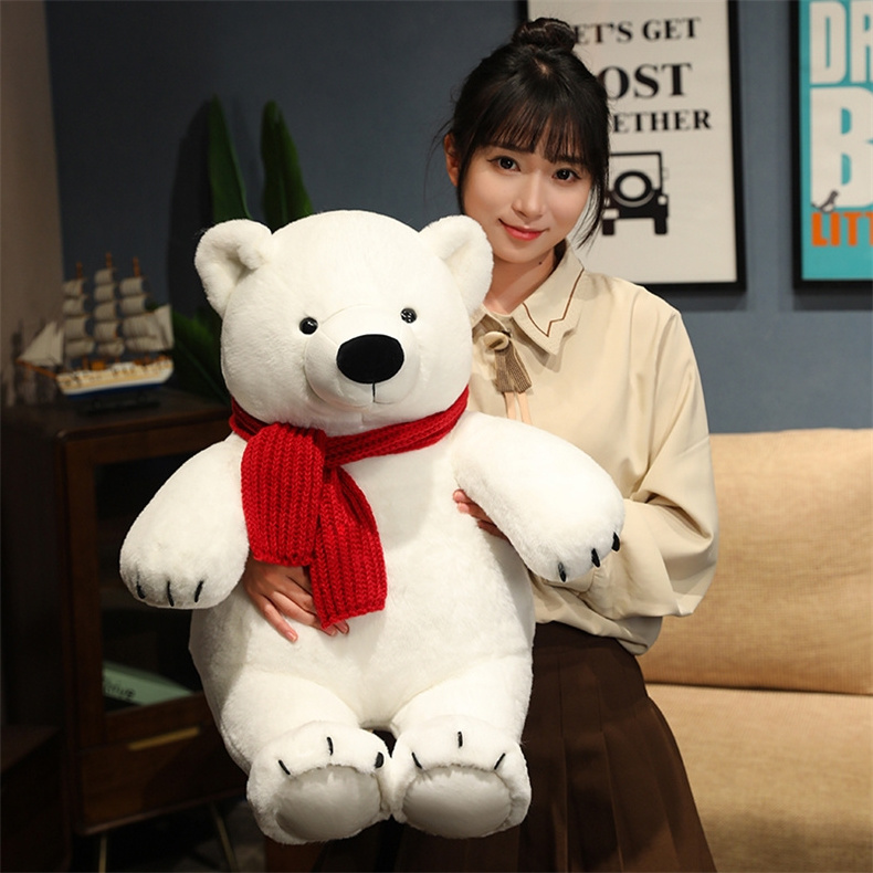 Custom High Quality Cute Stuffed Animal polar  bear Plush Toys for kids christmas gifts