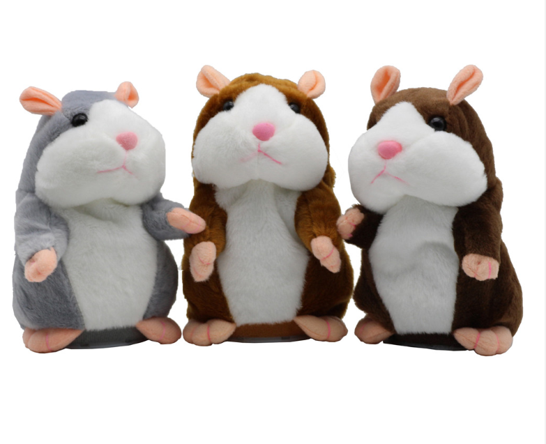 Pet Christmas Toy Speak Talking Sound Record Hamster Educational Plush Toy for Children Christmas Gift Talking Hamster Toy