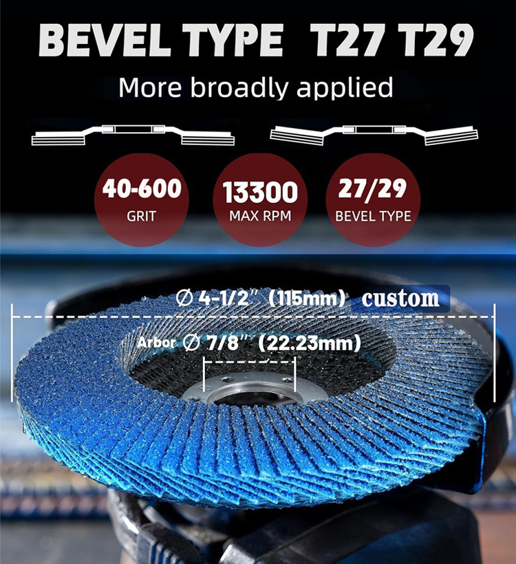 Abrasive Coated Tools Grinding Wheels Ceramic Grinding 40 Grit 115mm Zirconia Alumina Flap Disc For Stainless Steel