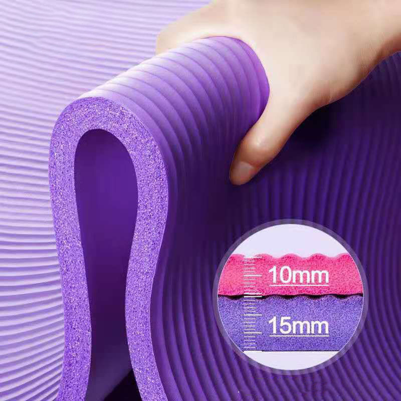 Brand Foldable De Custom Logo Non Slip Eco Friendly Light Design Material 15mm Thick NBR Purple Yoga Mat