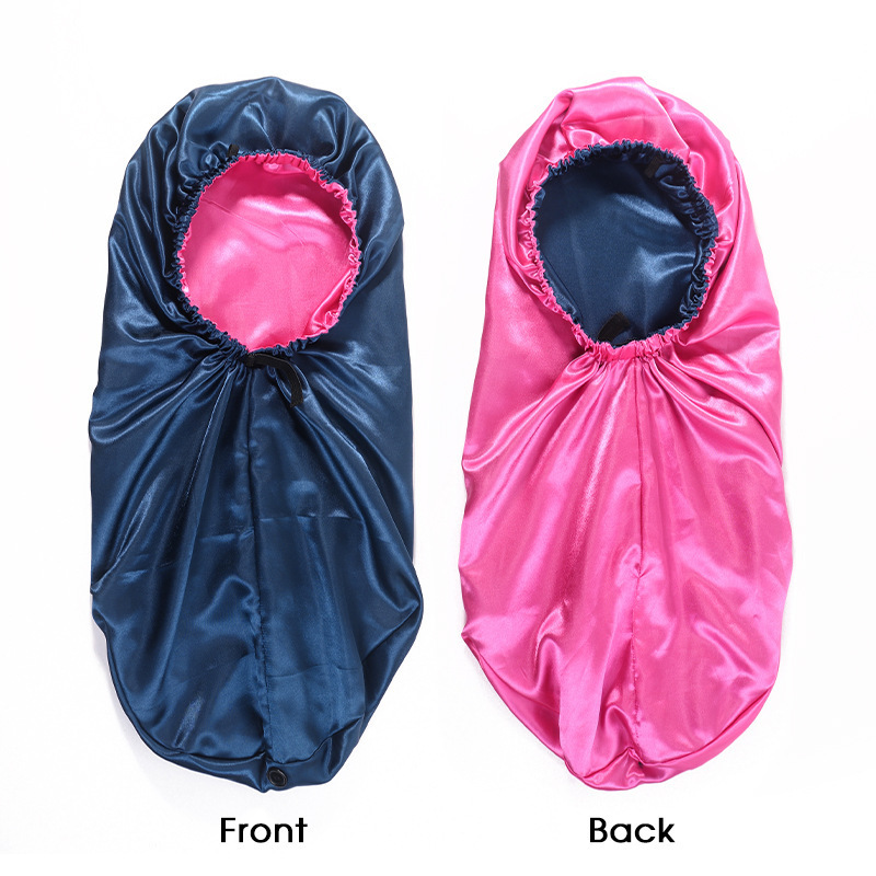 Custom Luxury Extra Large Long Braid Bonnet Designer And Durags Satin Adjustable Double Layer Sleeping Caps For Women