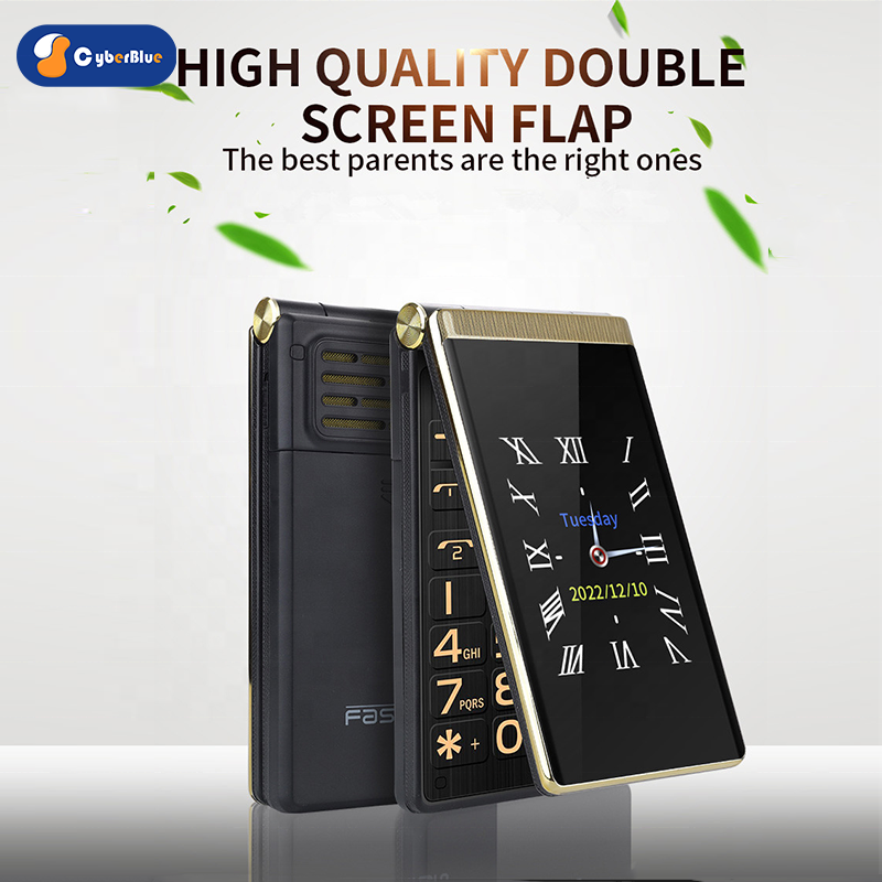 F10 2.4Inch Unlocked Dual Screen Flip Phone Dual Sim Senior 5900mAh Battery SOS GSM Mobile Cell Phone