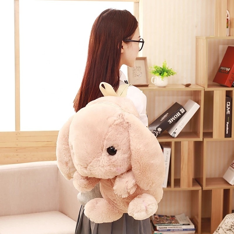 LOLITA Plush Rabbit Long Ear Bunny Bag Plushie Doll Plush Toys Children Backpack for Girls Kids