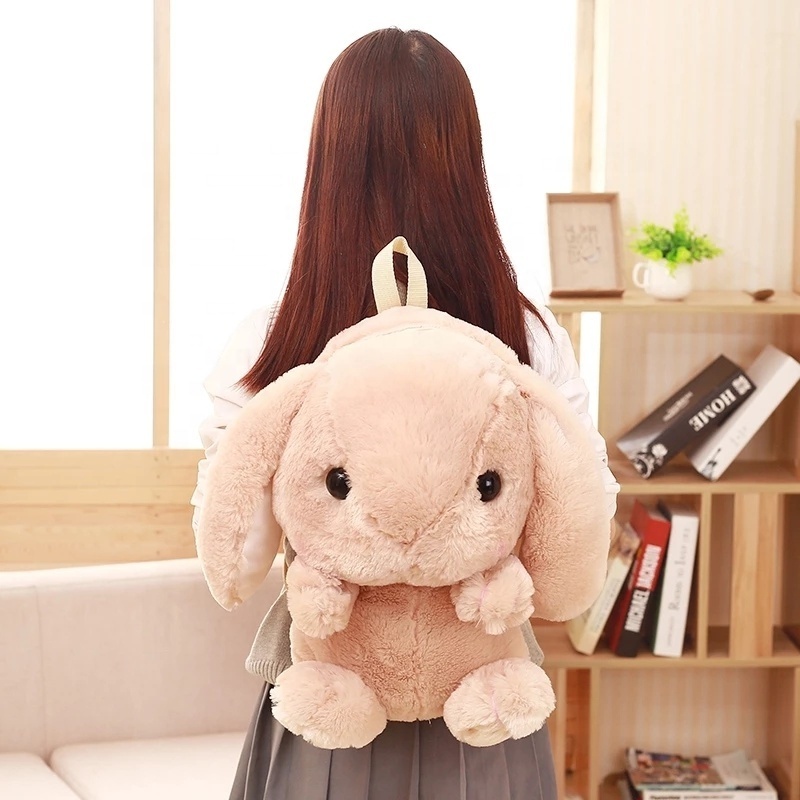 LOLITA Plush Rabbit Long Ear Bunny Bag Plushie Doll Plush Toys Children Backpack for Girls Kids