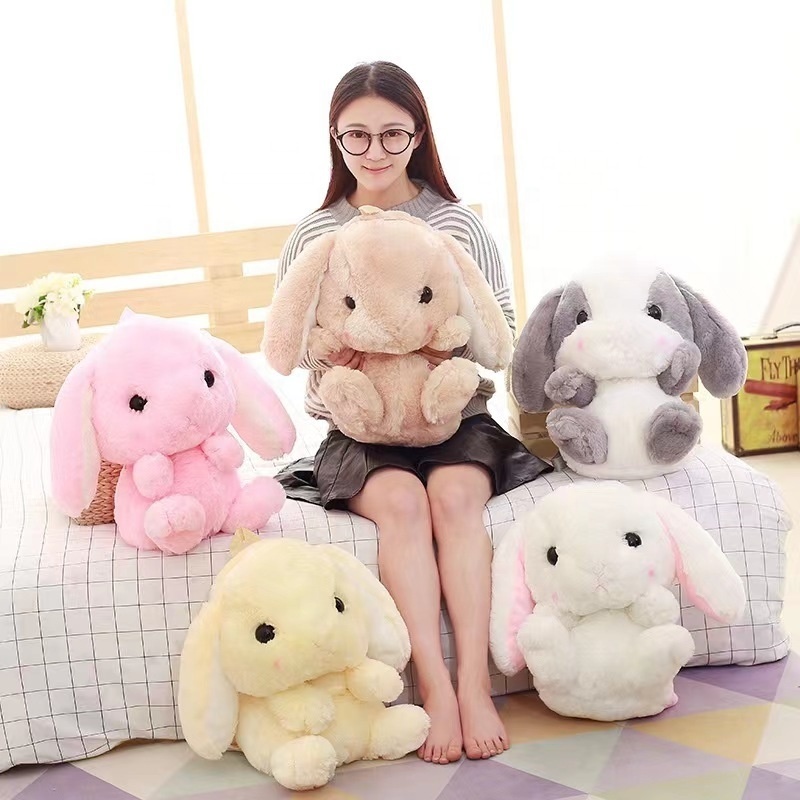 Wholesale cute soft backpack anime lop-eared rabbit kids bag toy marshadow plush school bag high quality bunny backpack