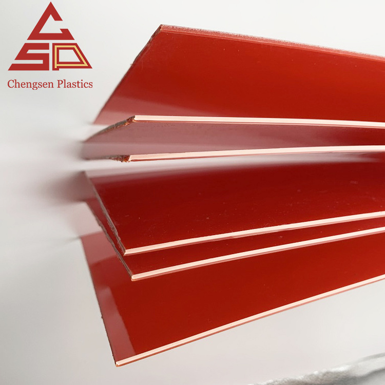 Wholesale Custom Made Extruded Acrylic / Tpu Capped Abs Red Plastic Sheet