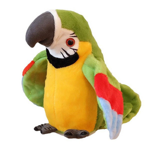 2024 Hot Sound Sensor Record Speaking Doll Plush Talking Back Parrot Soft Electrical Stuffed 20cm