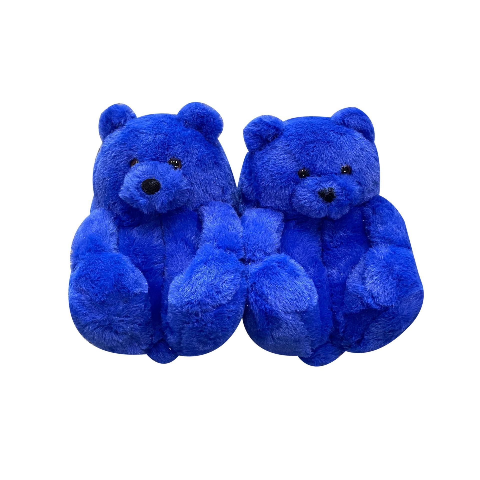 OEM in Stock teddy bear slipper for kids Custom Plush Slippers for Kid