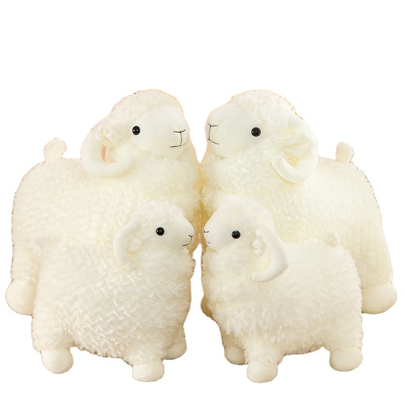 Factory New Products Standing White Sheep Soft Plush Toy Custom Simulation Stuffed Goat Animal Plush Toys