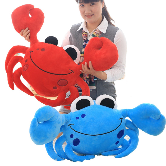 Home Office Decoration Sea Animal Soft Stuffed Cushion Crab-shape Plush Pillow Toys Red Blue Crab Toy Baby Plush Toy for Kids