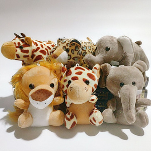 Custom In Stock 10-14 cm Forest Animal Stuffed Plush Toy Keychain Doll Mini Plush Lion Elephant Monkey Keychain