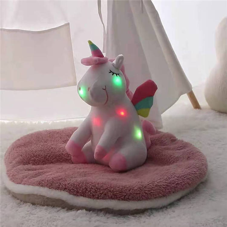 OEM Plush Toy Night Light Unicorn Plush With LED Light Glow in the Night Stuffed Animal Toy Unicorn