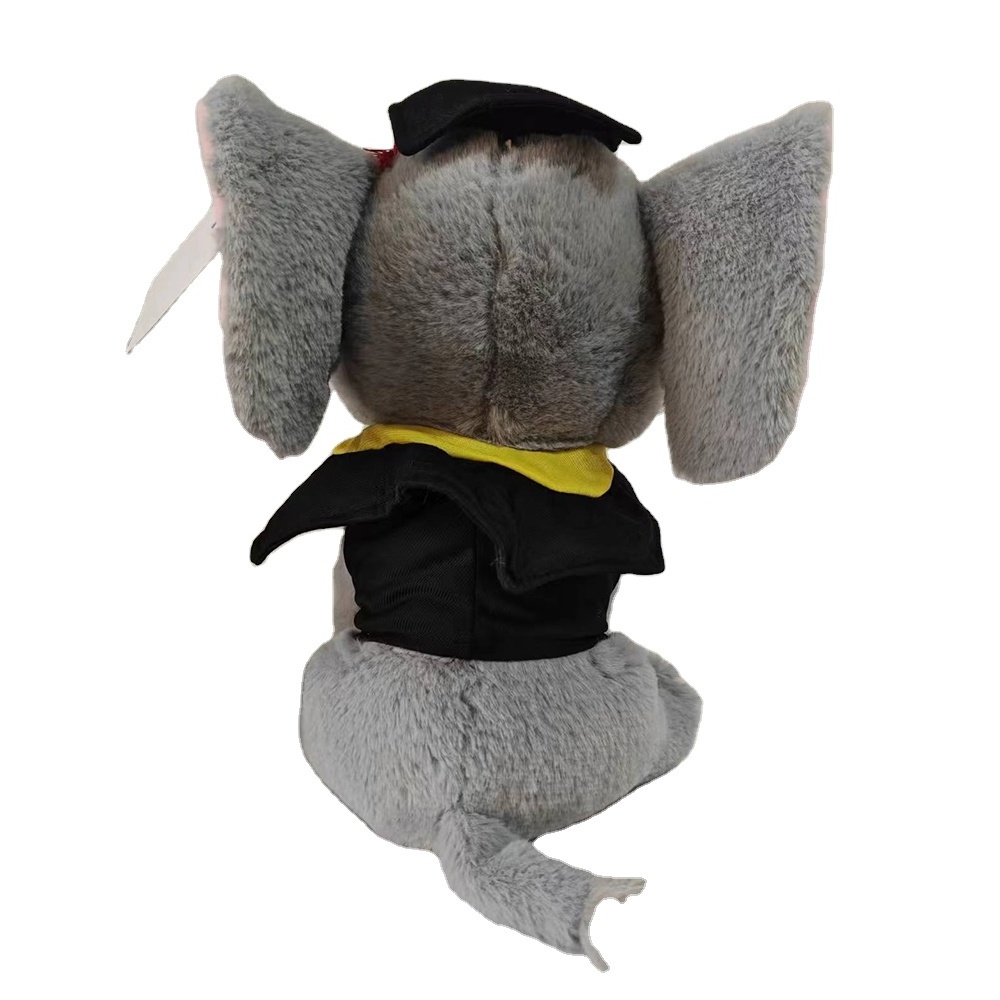 Custom Soft Stuffed Animal Plush Toys Gray Plush Graduation Elephant Toys for Graduation Elephant Souvenir