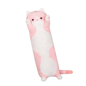 Kawaii Stuffed Animals Toys Pink Cat Kitten Plush Toy 50/70/90/110 CM Soft Cute Long Cat Pillow Long Body Soft Plush Pillow