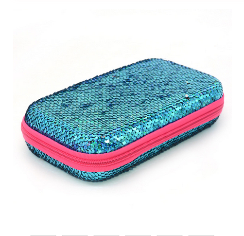 Eva material hard shell sequin pencil case cute cartoon logo pencil case