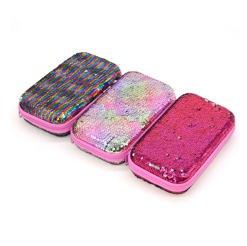 Eva material hard shell sequin pencil case cute cartoon logo pencil case