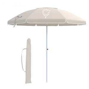 UV Protection Big Patio Umbrella White Twist-In Portable Parasols Outdoor Beach Umbrellas With Logo Printing